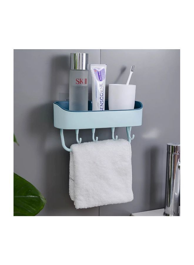 Qiangtie Wall Mounted Storage Rack With Integrated Hook Blue One Size 