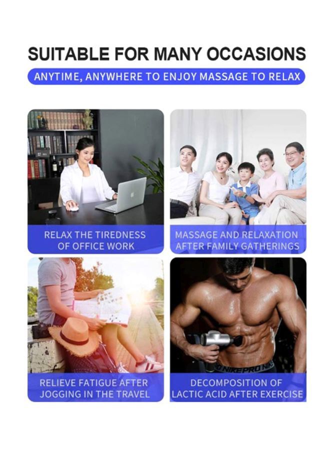 ARES Gun Massager Handheld For Muscle 6 Speed Level 4 Detachable Heads 2000 Mah 2800-3800 Rpm  - Image 4