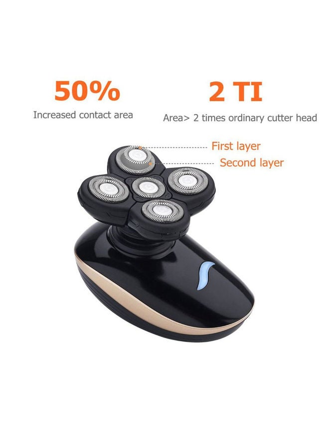5-Head Self-Scraping Electric Shaver Black - Image 2