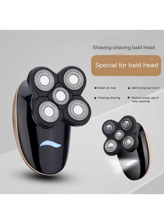 5-Head Self-Scraping Electric Shaver Black - Image 3