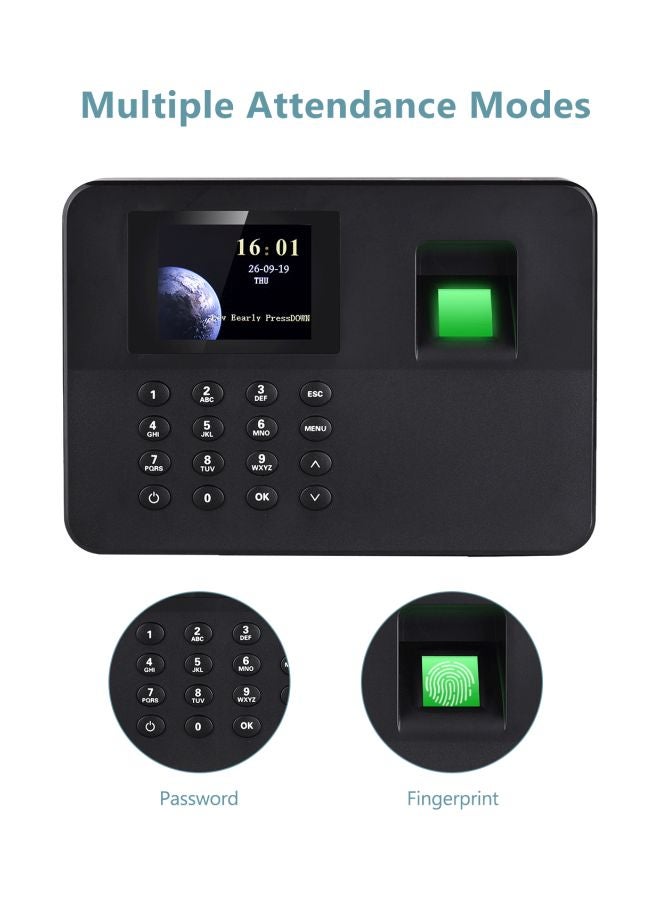 Generic Biometric Fingerprint Attendace Machine Black  - Image 3