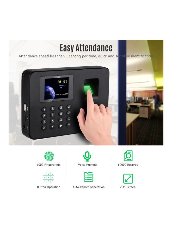 Generic Biometric Fingerprint Attendace Machine Black  - Image 5