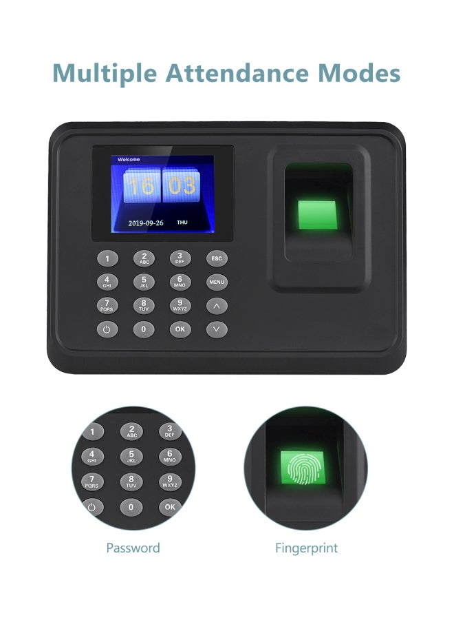 Generic - Biometric Time Attendance Machine Black/Blue/Grey - Image 1