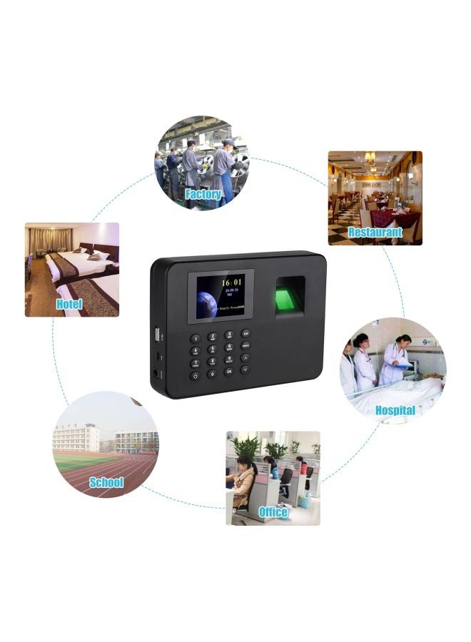 Generic Fingerprint Attendance Biometric Machine Black  - Image 3
