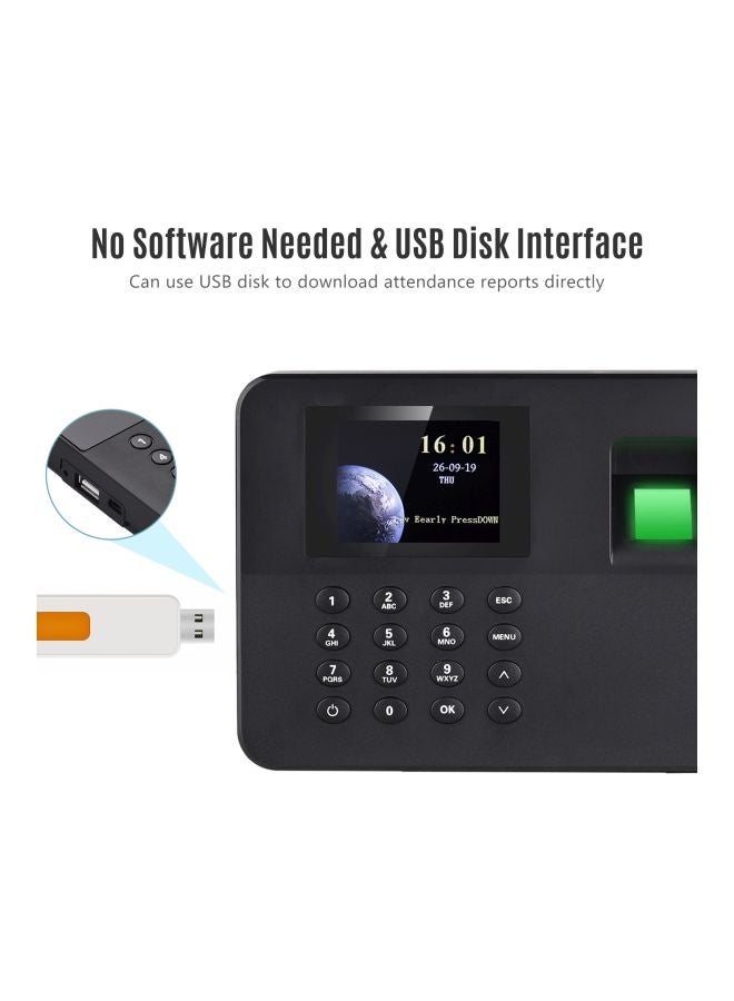 Generic Fingerprint Attendance Biometric Machine Black  - Image 5