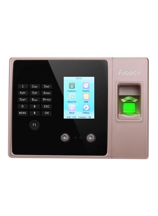 Aibecy - Fingerprint Attendance Biometric Machine Rose Red - Image 1