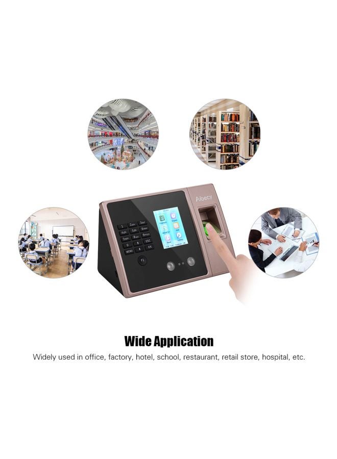 Aibecy - Fingerprint Attendance Biometric Machine Rose Red - Image 1