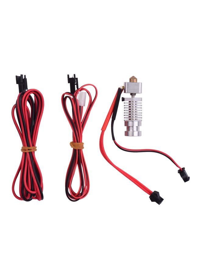 Hotend Extruder Kit With Connection Cable Silver/Red/Black - Image 1