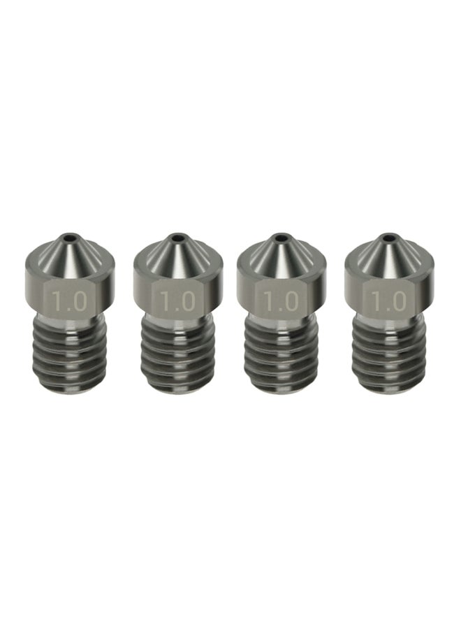 Aibecy 4-Piece Hardened Steel Nozzles For 3D Printers Silver - Image 1