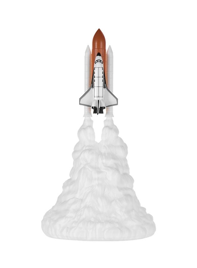3D Rocket Rechargeable Shuttle Lamp White/Brown/Black 14.5x14.5x27.5centimeter - Image 1