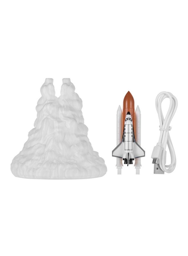 3D Rocket Rechargeable Shuttle Lamp White/Brown/Black 14.5x14.5x27.5centimeter - Image 2