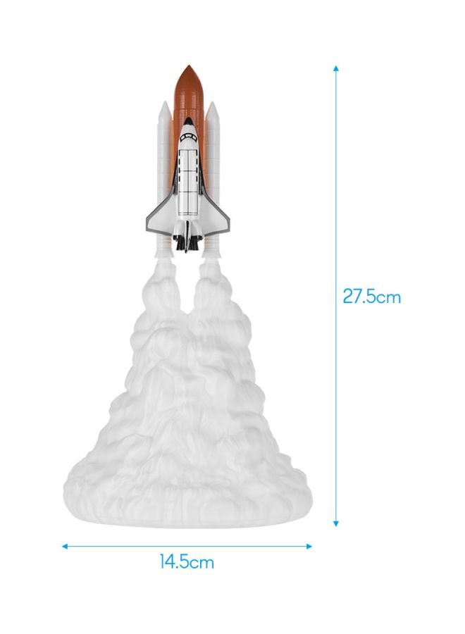 3D Rocket Rechargeable Shuttle Lamp White/Brown/Black 14.5x14.5x27.5centimeter - Image 3