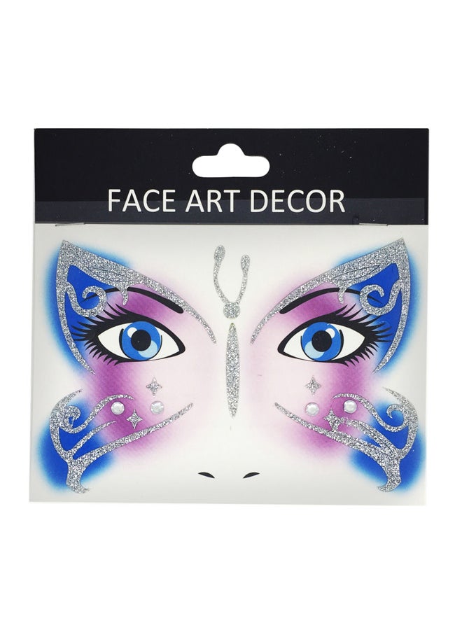 Wenshentie Face Art Temporary Tattoo Silver