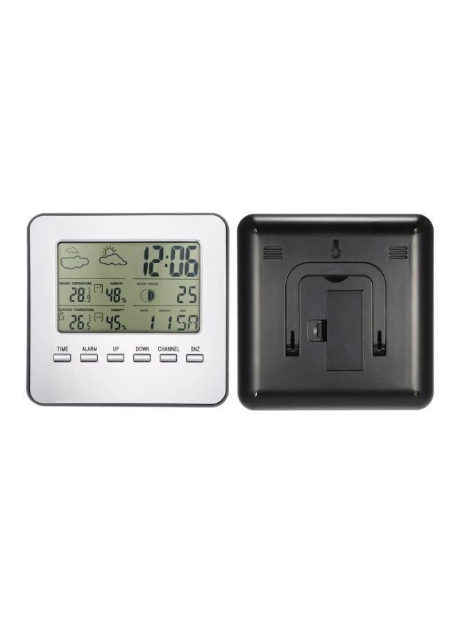 Multifunctional Digital Alarm Clock White/Grey 13.5cm - Image 2