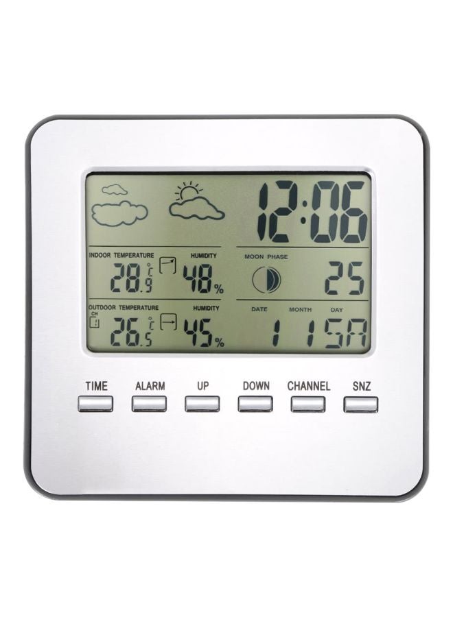 Multifunctional Digital Alarm Clock White/Grey 13.5cm - Image 1
