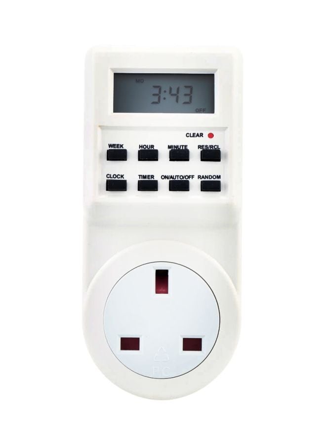 Digital Plug-In Timer White/Grey 14.5cm  - Image 1