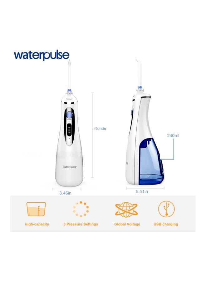waterpulse - Portable Dental Water Flosser White/Blue - Image 1