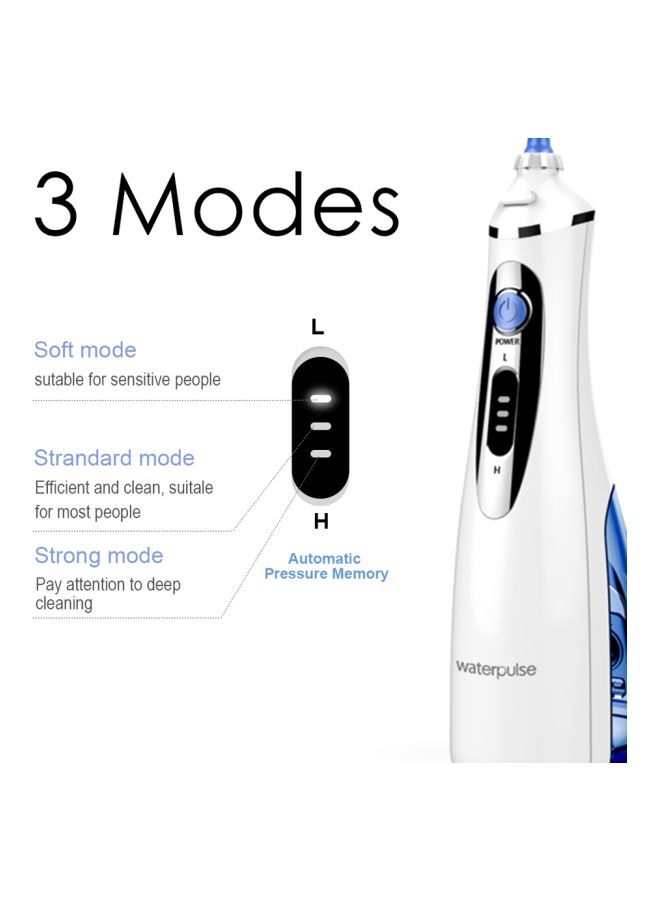 waterpulse - Portable Dental Water Flosser White/Blue - Image 1
