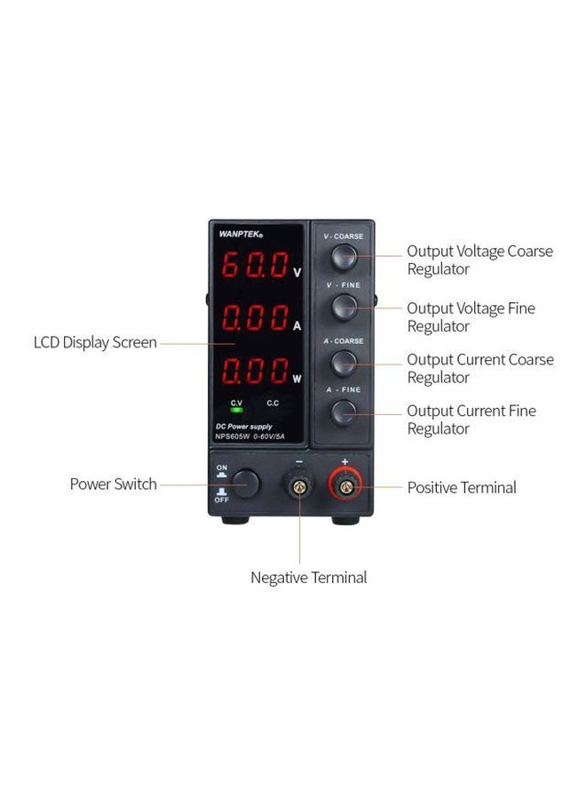 3-Digit Display LED Power Supply Black