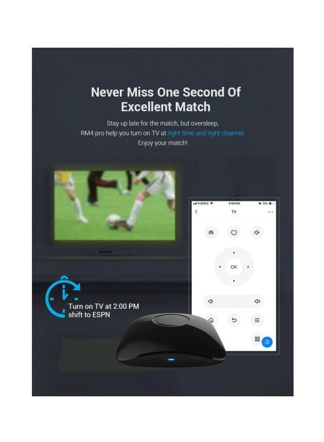 Broadlink - Smart Home IR/RF Universal Remote Control Black - Image 1