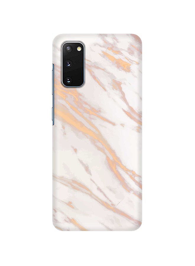 Stylizedd Hard PC Shield Matte Finish Print Slim Snap Classic Series Case Cover For Samsung Galaxy S20 Marble Print Gold Grey