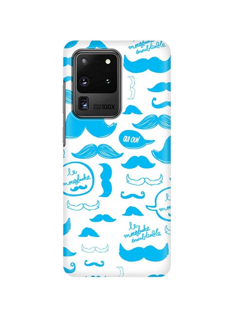 Hard PC Shield Matte Finish Print Slim Snap Classic Series Case Cover For Samsung Galaxy S20 Ultra Le Moustache