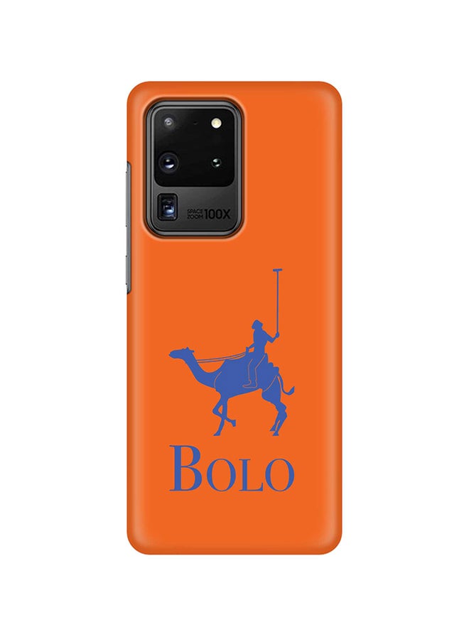 Stylizedd Hard PC Shield Matte Finish Print Slim Snap Classic Series Case Cover For Samsung Galaxy S20 Ultra Bolo Orange