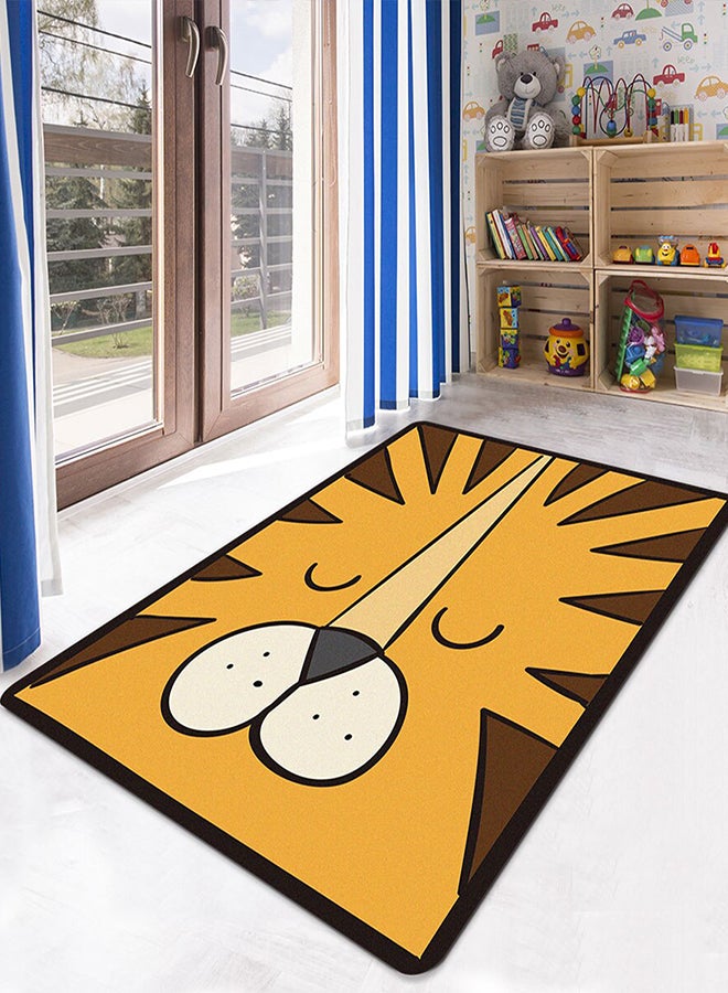 Cartoon Tiger Face Pattern Kids Room Rug Multicolour 80 x 120cm - v1587451477/N36703624A_1