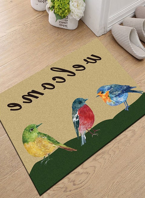 Bird Pattern Anti-Skid Doormat Multicolour 40 x 60cm