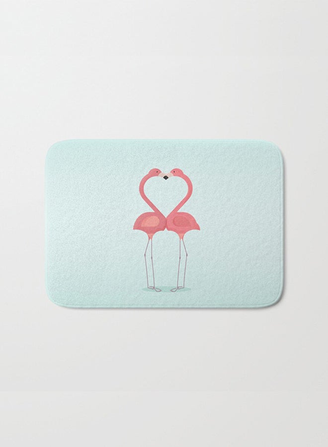 Generic Flamingo Pattern Anti-Skid Doormat Blue/Pink 40 x 60cm 