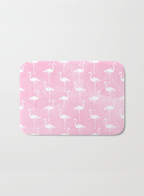 Flamingo Pattern Anti-Skid Doormat Pink/White 40 x 60cm