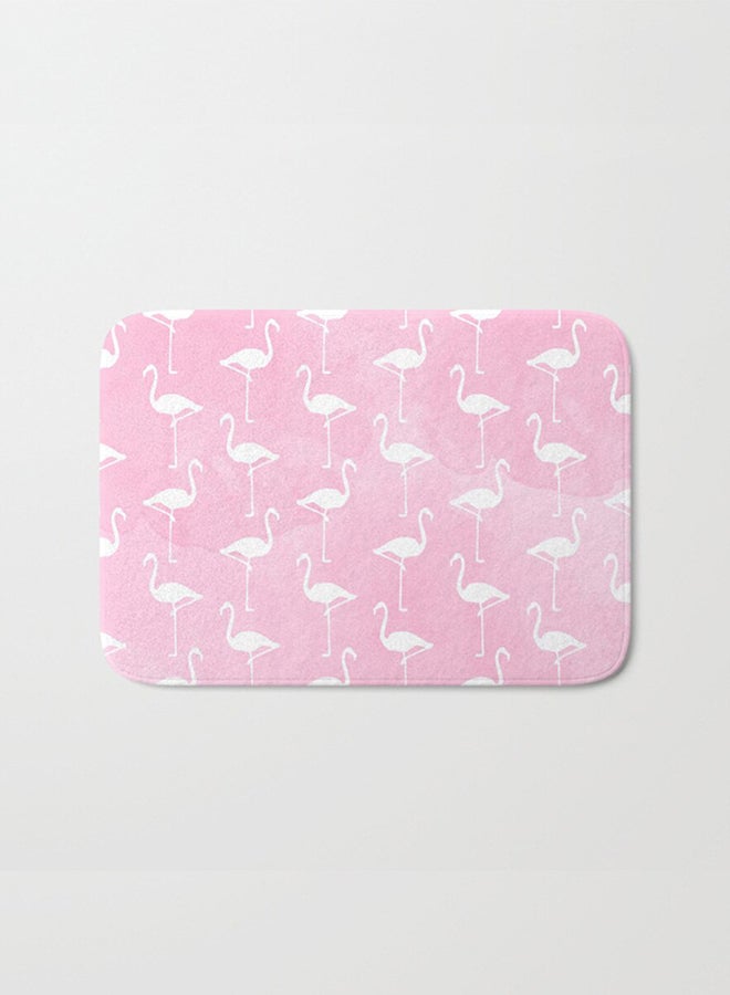 Generic Flamingo Pattern Anti-Skid Doormat Pink/White 40 x 60cm 