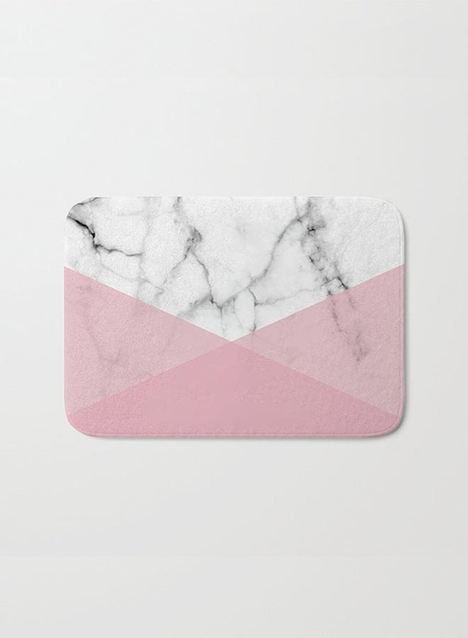 Generic Marble Pattern Anti-Skid Doormat Pink/White 40 x 60cm 
