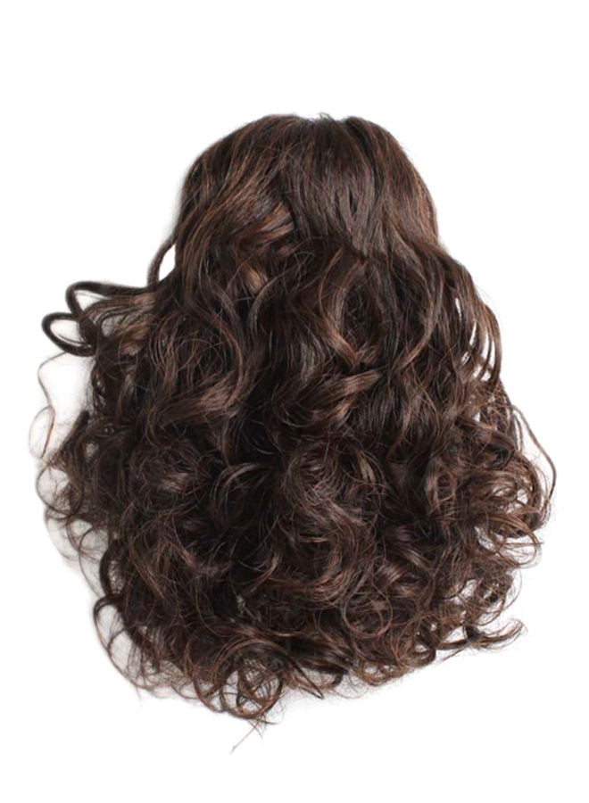 شعر مستعار طبيعي بتصميم كيرلي بني غامق Medium - Image 1