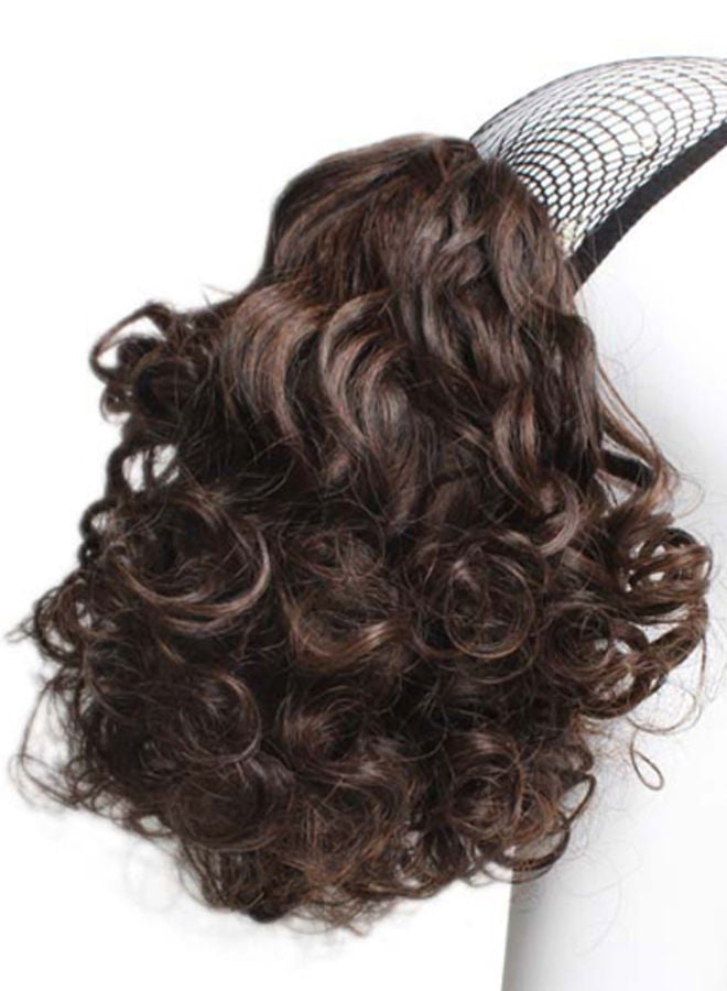 شعر مستعار طبيعي بتصميم كيرلي بني غامق Medium - Image 2