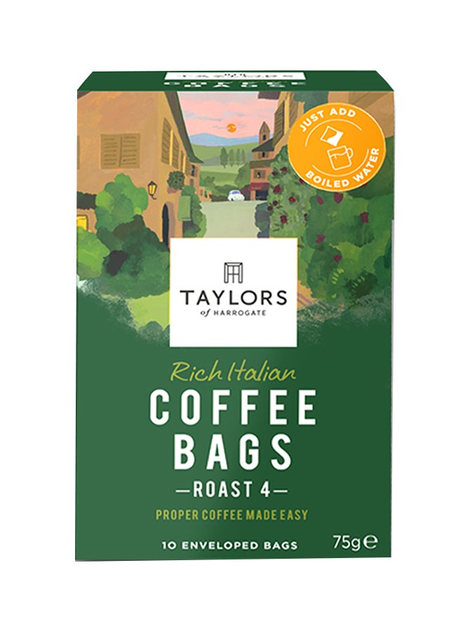 Taylors Of Harrogate Rich Italian 10 Coffee Bags 75grams 