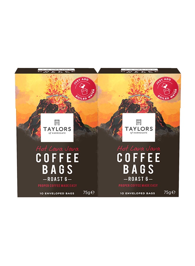Taylors Of Harrogate Hot Java Lava Coffee Bags 75grams Pack of 2