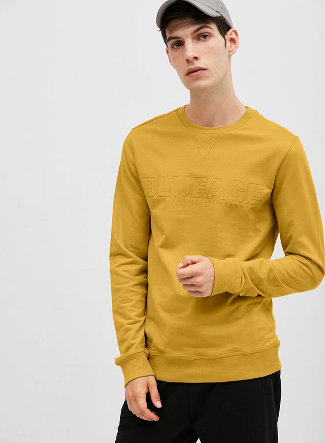 BlueAge Embossed Logo Hoodie Mustard  - Image 1
