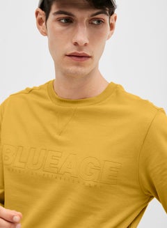 BlueAge Embossed Logo Hoodie Mustard  - Image 3