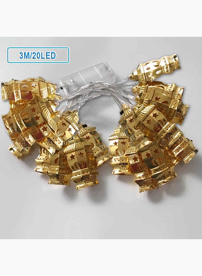 LED Lantern Shaped String Light Gold/Clear 3meter - Image 3