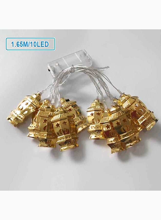 شريط إضاءة LED على شكل فانوس ذهب / شفاف 1.65متر - Image 2