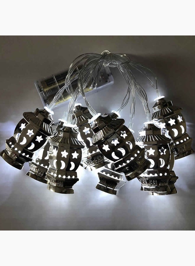 شريط إضاءة LED على شكل فانوس فضي / شفاف 1.65متر - Image 3