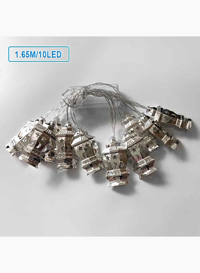 شريط إضاءة LED على شكل فانوس فضي / شفاف 1.65متر - Image 2
