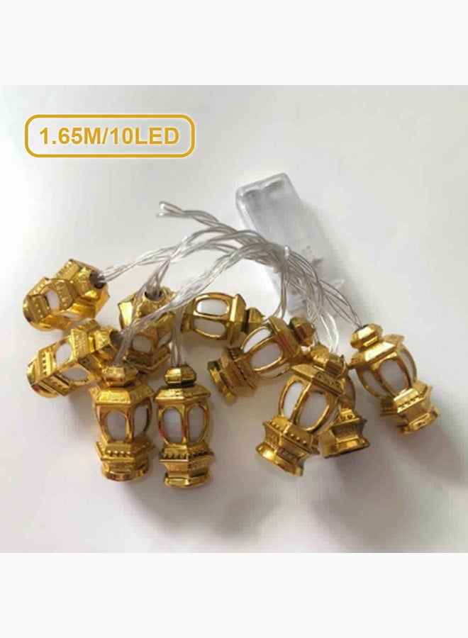 LED Lantern Shaped String Light Gold/Clear 1.65meter - Image 2