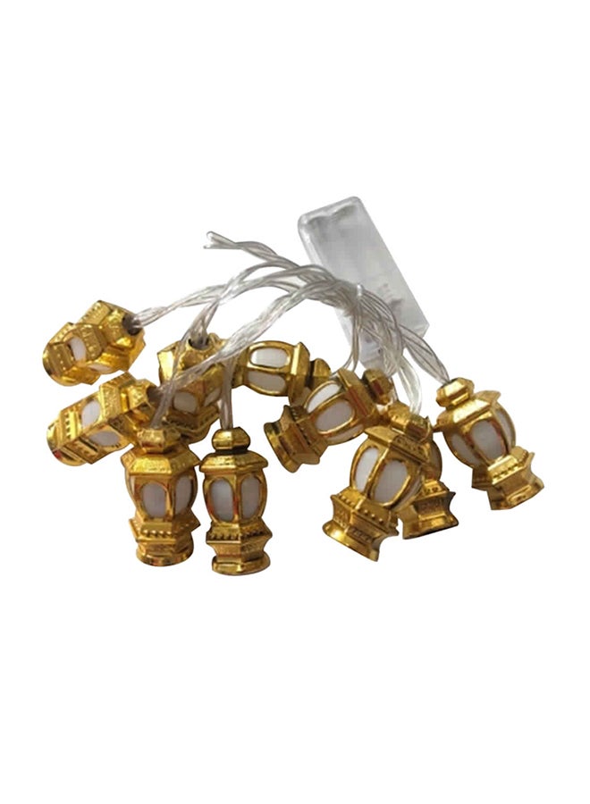 LED Lantern Shaped String Light Gold/Clear 1.65meter - Image 1