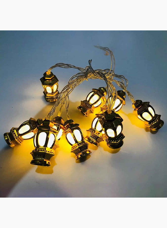 LED Lantern Shaped String Light Gold/Clear 3meter - Image 2