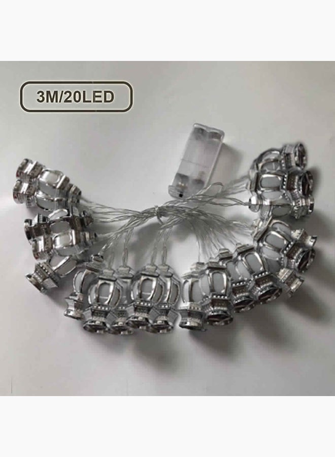 LED Lantern Shaped String Light Silver/Clear 3meter - Image 2