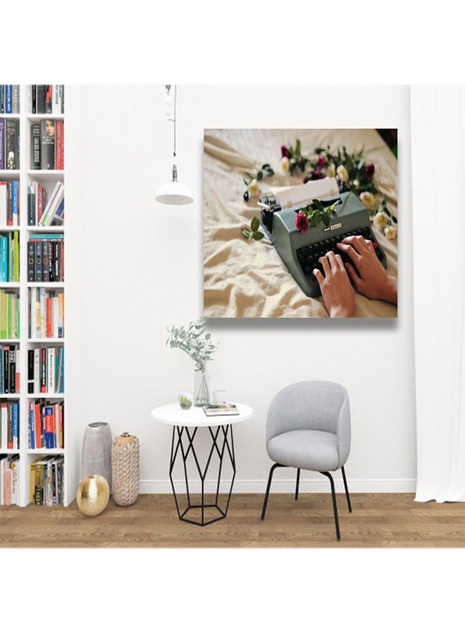 Old Printing Machine Wall Art Painting Multicolour 30 x 30cm 