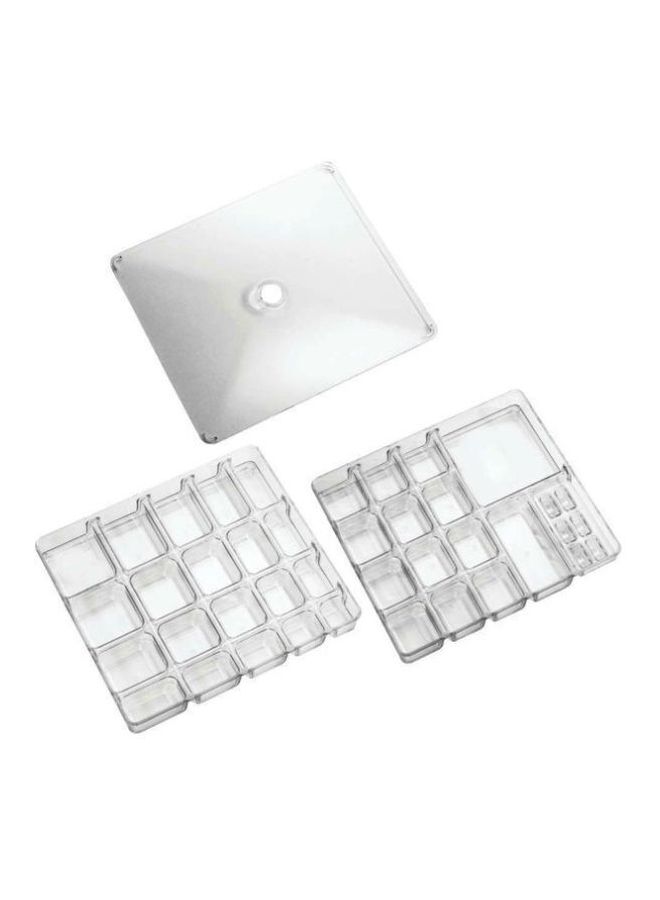 InterDesign 2-Tier Linus Plastic Jewelry Storage Box With Lid 