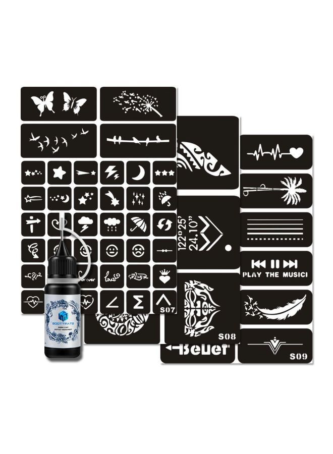 3-Piece Wenshentie  Decorative Tattoo Black - Image 1